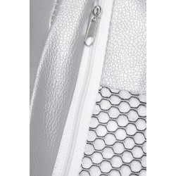 JH-200.01W Fotel BUBBLE STAND poduszka srebrna - podstawa chrom, korpus akryl, poduszka ekoskóra King Home