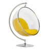 JH-200.36W Fotel BUBBLE STAND poduszka żółta - podstawa chrom, korpus akryl, poduszka wełna King Home