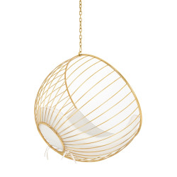 PH5994-1 Fotel wiszący GABBIA złoty / beżowy King Home