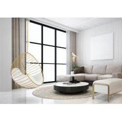 PH5994-1 Fotel wiszący GABBIA złoty / beżowy King Home