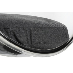 JH-200.04W Fotel BUBBLE STAND poduszka szara - podstawa chrom, korpus akryl, poduszka wełna King Home