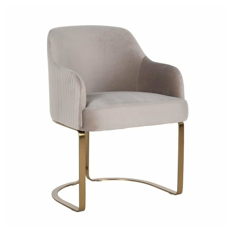 S4492 KHAKI VELVET RICHMOND krzesło HADLEY beżowe - trudnopalne King Home