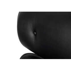 KH1501100106 Fotel biurowy LOUNGE GUBERNATOR BIG XL czarny - sklejka orzech, skóra naturalna, stal polerowana King Home