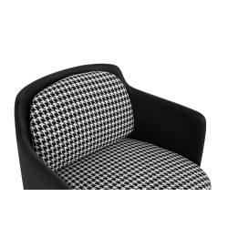 MSE011000336 Fotel VENICE BLACK czarny PU / pepitka King Home