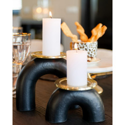 -KA-0177 RICHMOND świecznik FEMKE S czarno-złoty King Home