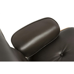 KH1501100150 Fotel LOUNGE HM brązowy / orzech z podnóżkiem King Home