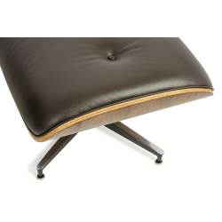 KH1501100150 Fotel LOUNGE HM brązowy / orzech z podnóżkiem King Home