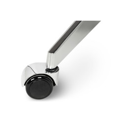 KH1501100153 Fotel biurowy LOUNGE GUBERNATOR biały - sklejka orzech, skóra naturalna, stal polerowana King Home