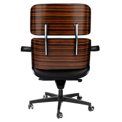 KH1501100155 Fotel biurowy LOUNGE GUBERNATOR czarny - heban, skóra naturalna, podstawa czarna King Home