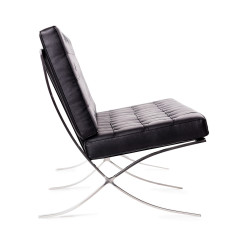 KH1501100132 Sofa dwuosobowa BARCELON czarna - włoska skóra naturalna, stal King Home