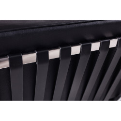 KH1501100134 Sofa dwuosobowa BARCELON PRESTIGE PLUS czarna - włoska selekcjonowana skóra naturalna, stal King Home