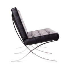 KH1501100134 Sofa dwuosobowa BARCELON PRESTIGE PLUS czarna - włoska selekcjonowana skóra naturalna, stal King Home