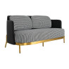KH1501100165 Sofa VENICE tkanina pepitka biało-czarna ekoskóra - złota podstawa King Home