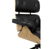 KH1501100214 Fotel biurowy LOUNGE GUBERNATOR czarny - jesion, skóra naturalna, stal polerowana King Home