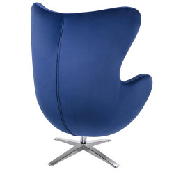 KH1501100190 Fotel EGG SZEROKI VELVET ciemny niebieski.49 - welur, podstawa stal King Home