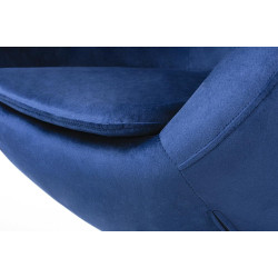 KH1501100190 Fotel EGG SZEROKI VELVET ciemny niebieski.49 - welur, podstawa stal King Home