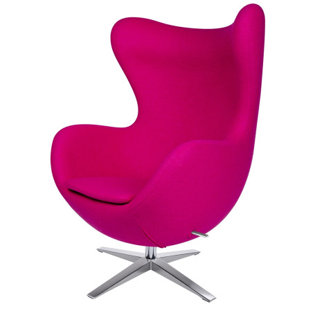 KH1501100193 Fotel EGG SZEROKI fuksja.11 - wełna, podstawa stal King Home