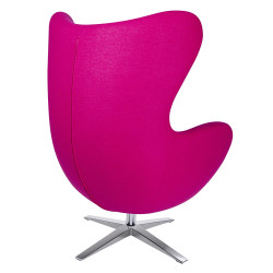 KH1501100193 Fotel EGG SZEROKI fuksja.11 - wełna, podstawa stal King Home