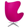 KH1501100193 Fotel EGG SZEROKI fuksja.11 - wełna, podstawa stal King Home