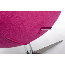KH1501100193 Fotel EGG SZEROKI fuksja.11 - wełna, podstawa stal King Home