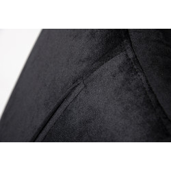KH1501100187 Fotel EGG SZEROKI VELVET czarny.50 - welur, podstawa stal King Home