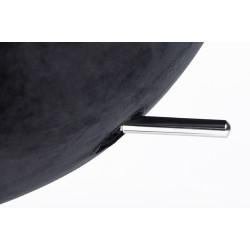KH1501100187 Fotel EGG SZEROKI VELVET czarny.50 - welur, podstawa stal King Home