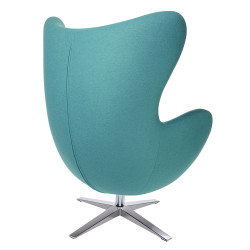 KH1501100188 Fotel EGG SZEROKI turkusowy.12 - wełna, podstawa stal King Home