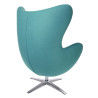 KH1501100188 Fotel EGG SZEROKI turkusowy.12 - wełna, podstawa stal King Home