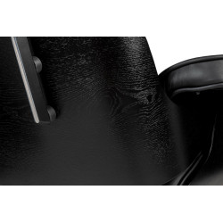 KH1501100169 Fotel biurowy LOUNGE GUBERNATOR czarny - czarny jesion, skóra naturalna, podstawa czarna King Home