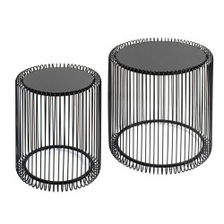 79578 KARE zestaw stolików kawowych WIRE 44 cm czarny King Home