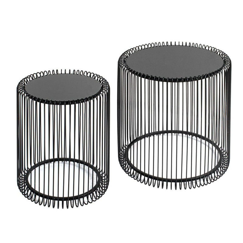 79578 KARE zestaw stolików kawowych WIRE 44 cm czarny King Home