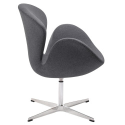 JH028.GREY.4 Fotel SWAN WOOL PREMIUM szary - wełna, podstawa stal King Home