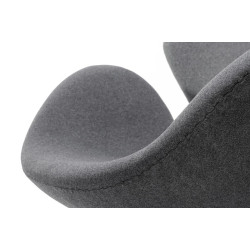 JH028.GREY.4 Fotel SWAN WOOL PREMIUM szary - wełna, podstawa stal King Home