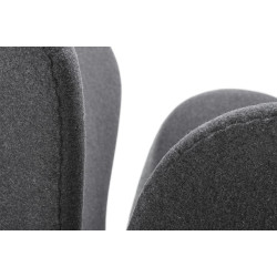 JH028.GREY.4 Fotel SWAN WOOL PREMIUM szary - wełna, podstawa stal King Home