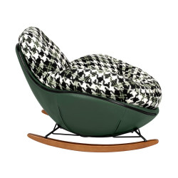 KH1501100182 Fotel bujany FATTY zielona pepitka King Home