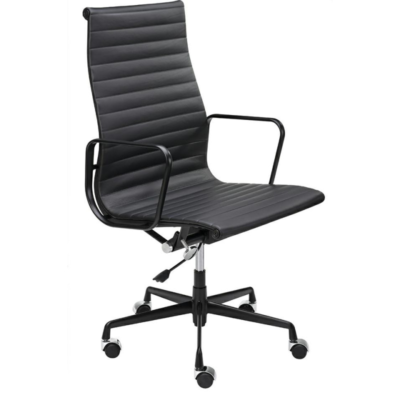 KH501100208 Fotel biurowy AERON PRESTIGE PLUS czarny - skóra naturalna, aluminium King Home