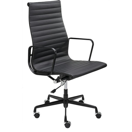 KH501100208 Fotel biurowy AERON PRESTIGE PLUS czarny - skóra naturalna, aluminium King Home