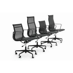 KH501100208 Fotel biurowy AERON PRESTIGE PLUS czarny - skóra naturalna, aluminium King Home