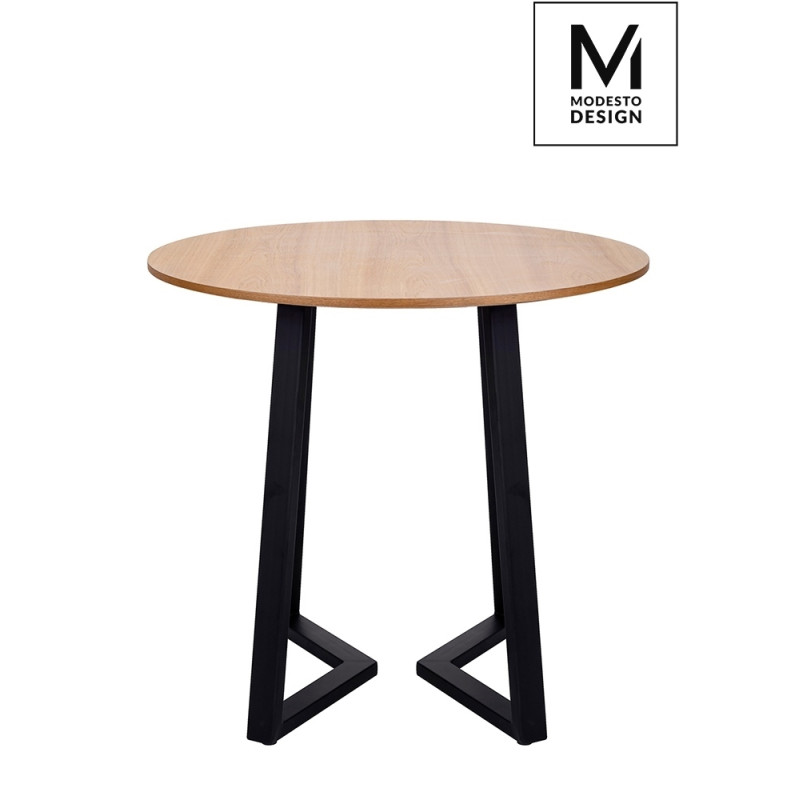 B-15 MODESTO stół TAVOLO FI 80 dąb - blat MDF, podstawa metalowa King Home