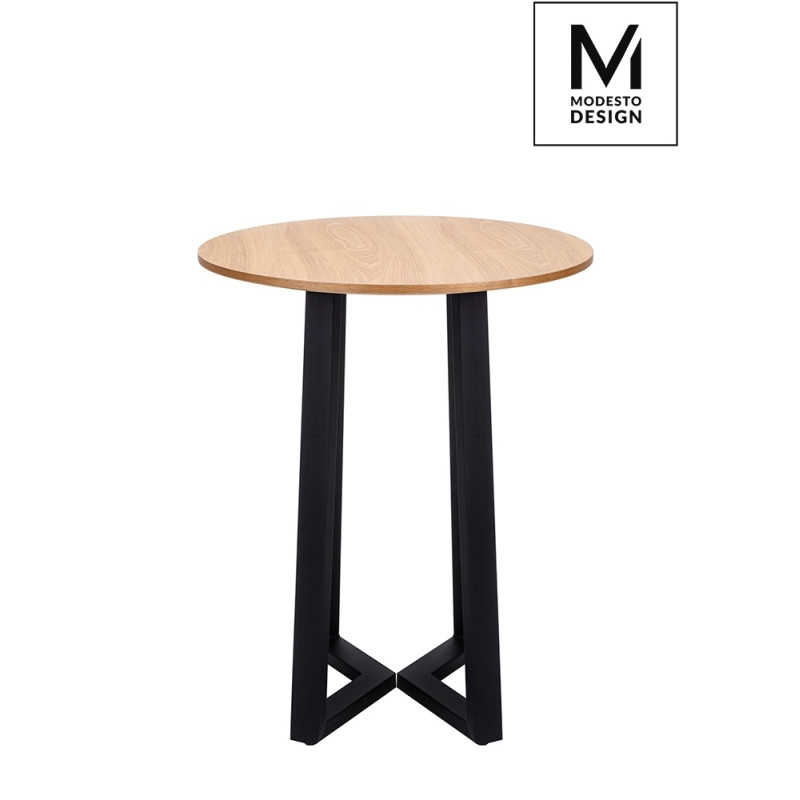 B-16 MODESTO stół TAVOLO FI 60 dąb - blat MDF, podstawa metalowa King Home