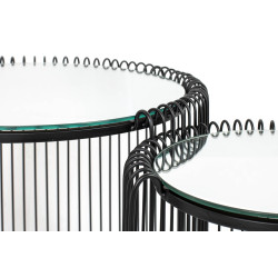 87441 KARE zestaw stolików WIRE DOUBLE II czarny King Home