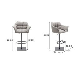 80672 KARE krzesło barowe THINKTANK szare King Home