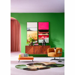 87173 KARE fotel obrotowy PEONY pomarańczowy King Home