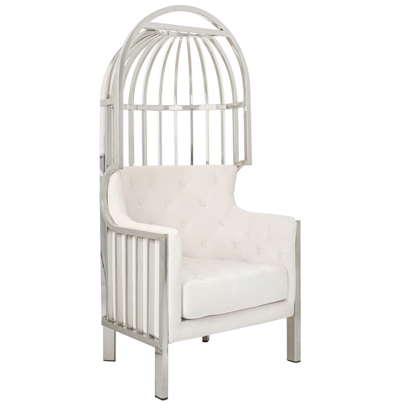 CD053-A Fotel LORD srebrny / beżowy King Home