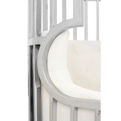 CD053-A Fotel LORD srebrny / beżowy King Home