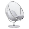 JH-200-2.01W Fotel BUBBLE STAND 2 poduszka srebrna - akryl, chrom, ekoskóra King Home