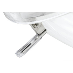 JH-200-2.01W Fotel BUBBLE STAND 2 poduszka srebrna - akryl, chrom, ekoskóra King Home