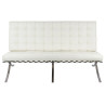 T03-2.WHITE.PP Sofa dwuosobowa BARCELON PRESTIGE PLUS  biała - włoska skóra naturalna, stal King Home
