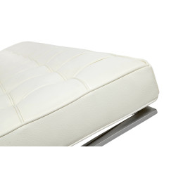 T03-2.WHITE.PP Sofa dwuosobowa BARCELON PRESTIGE PLUS  biała - włoska skóra naturalna, stal King Home