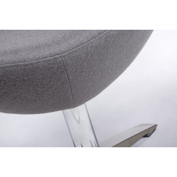 HE-066.SHO18.OTTO Podnóżek EGG SZEROKI szary.18 - wełna, stal King Home